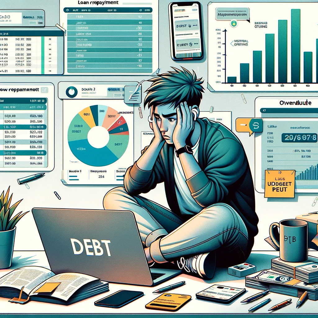 A Picture of a Gen Z individual worried about debt