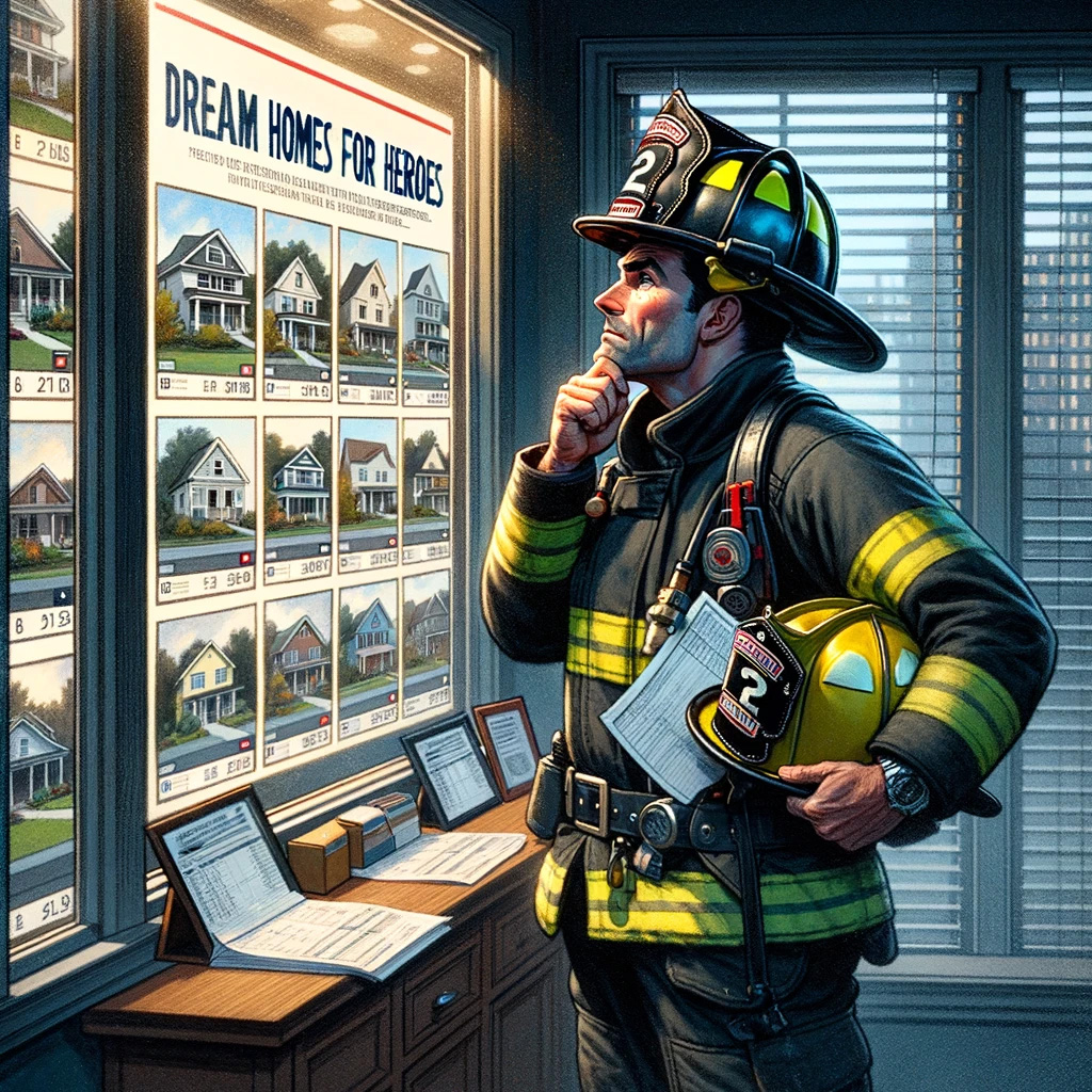 Picture of Firefighter looking at houses to buy
